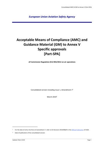 Acceptable Means Of Compliance (AMC) And Guidance Material (GM) To .