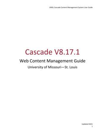 Cascade V8.17 - University Of Missouri-St. Louis
