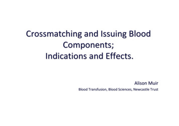 Crossmatching And Issuing Blood Components
