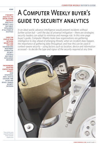IT SecurITy Guide To Security Analytics - Bitpipe