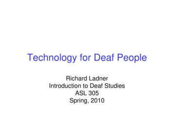 Technology For Deaf People - University Of Washington