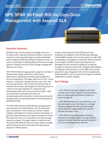 HPE 3PAR All-Flash ROI Via Copy-Data-Management With Assured SLA