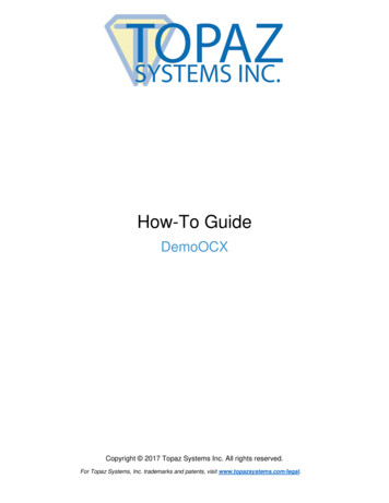 How-To Guide - Topaz Systems