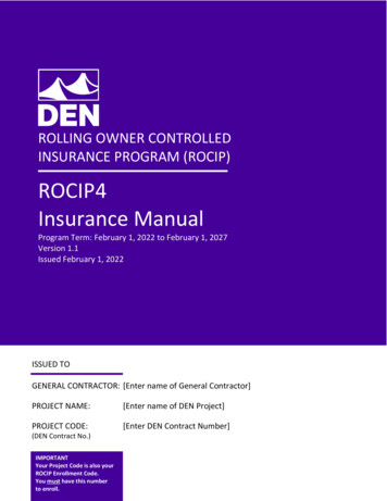 ROCIP4 Insurance Manual - Denver International Airport