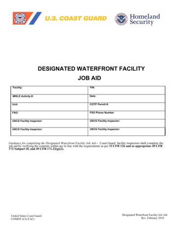 DESIGNATED WATERFRONT FACILITY JOB AID - United States Coast Guard