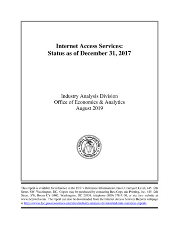 Internet Access Services: Status As Of December 31, 2017