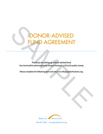 DONOR-ADVISED FUND AGREEMENT - Greater Horizons