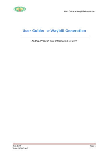 User Guide: E-Waybill Generation - APCT