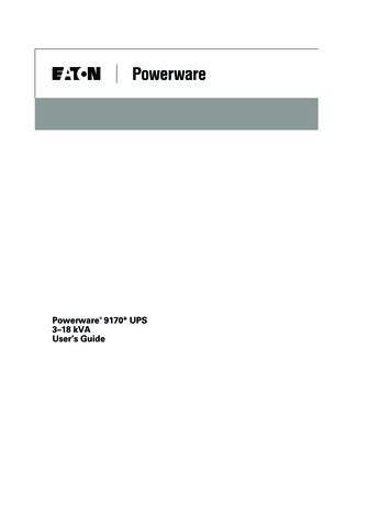Powerware 9170 3-18 KVA User's Guide - Power Pros, Inc.