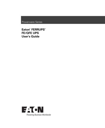 Eaton FERRUPS FE/QFE UPS User's Guide - Power Pros, Inc.