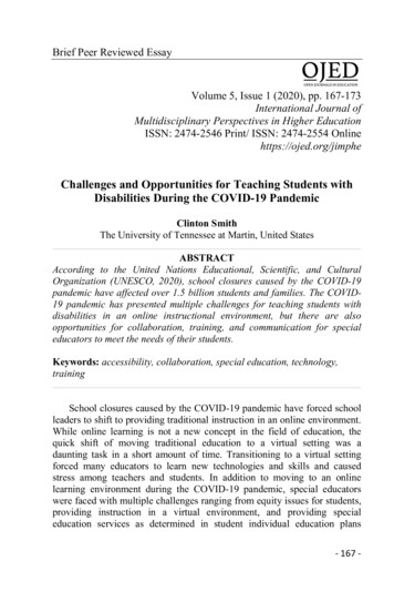 Challenges And Opportunities For Teaching Students With . - Ed