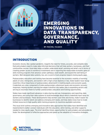 Emerging Innovations In Data Transparency, Governance, And Quality