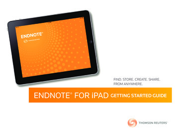 FIND. STORE. CREATE. SHARE. FROM ANYWHERE. ENDNOTE FOR IPAD GETTING .