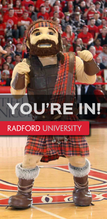 YOU RE IN! - Radford University