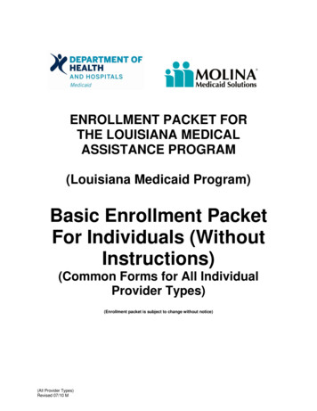 Basic Enrollment Packet For Individuals (Without Instructions)