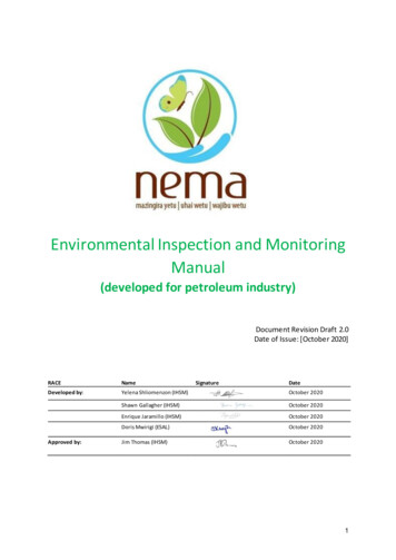 Environmental Inspection And Monitoring Manual
