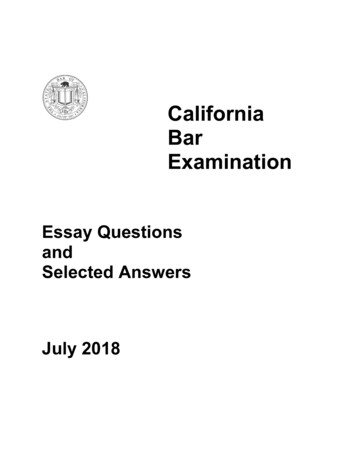 Essay Questions And Answers - California