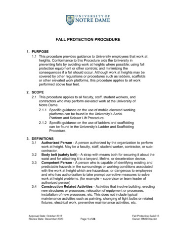 FALL PROTECTION PROCEDURE - Risk Management And Safety