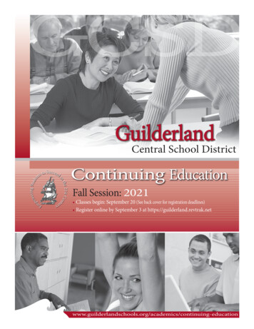Guilderland Central School District: Continuing Education Fall 2020