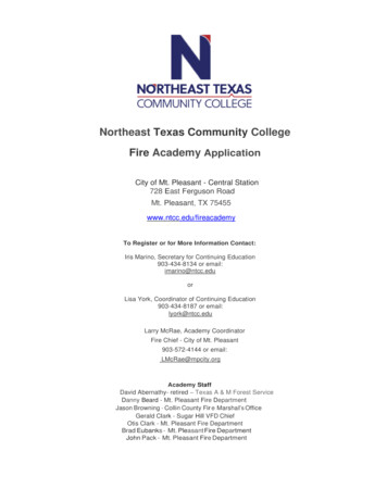 Northeast Texas Community College Fire Academy Application
