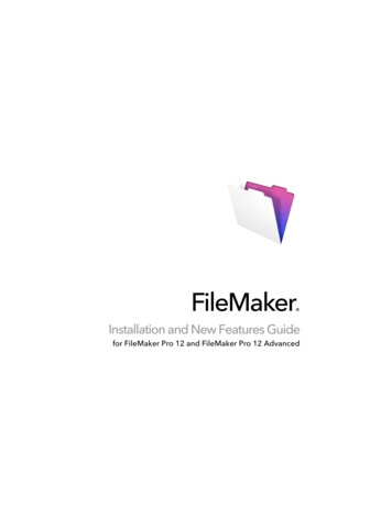 Installation And New Features Guide For FileMaker Pro And . - Claris
