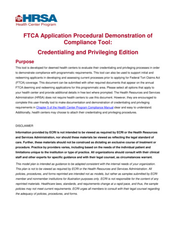 FTCA Application Procedural Demonstration Of Compliance Tool .