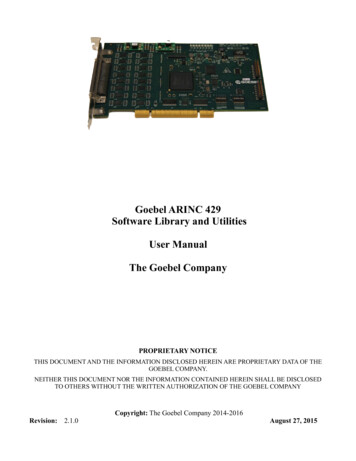 Goebel ARINC 429 Software Library And Utilities User Manual The Goebel .
