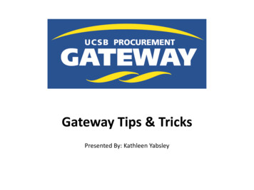 Gateway Tips & Tricks - UC Santa Barbara