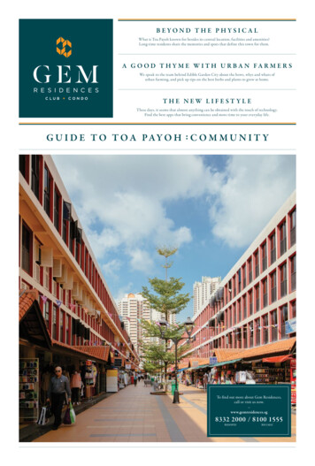 GUIDE TO TOA PAYOH : COMMUNITY - Amazon Web Services, Inc.