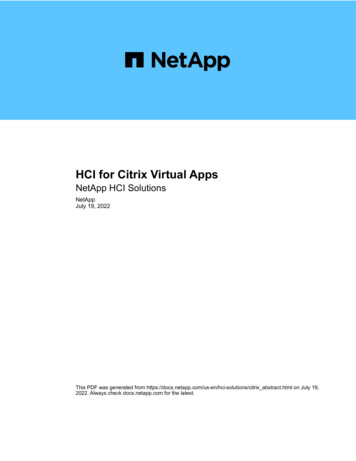 HCI For Citrix Virtual Apps : NetApp HCI Solutions