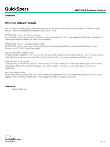 HPE 3PAR Software Products