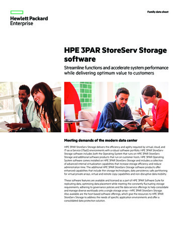 HPE 3PAR StoreServ Storage Software - Microage 