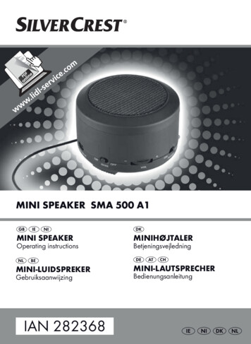 MINI SPEAKER SMA 500 A1 - Service.kompernass 