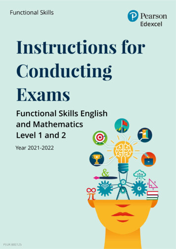 Instructions For Conducting Exams - Edexcel