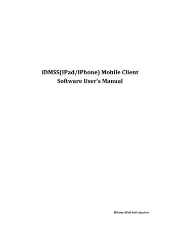 IDMSS(IPad/IPhone) Mobile Client Software User's Manual