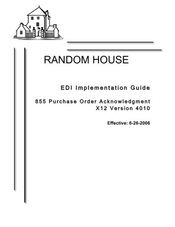 EDI Implementation Guide 855 (version 4010 - ISBN13)