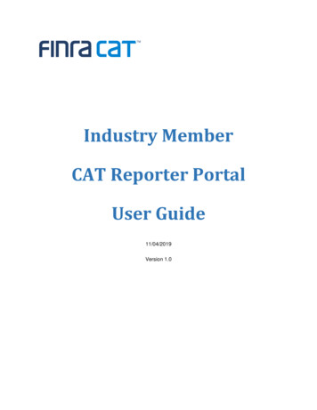 Industry Member CAT Reporter Portal User Guide - CATNMSPLAN