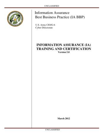 Information Assurance Best Business Practice (IA BBP) - AcqNotes