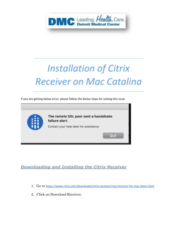 Installation Of Citrix Receiver On Mac Catalina - DMC Hospital