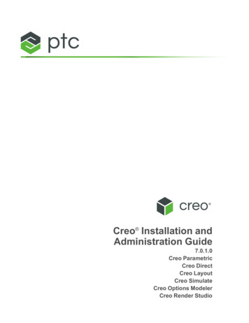 Creo Installation And Administration Guide - PTC