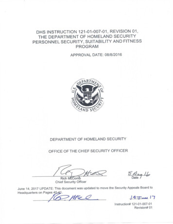 Personnel Suitability And Security Program - Dhs.gov