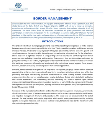 BORDER MANAGEMENT - IOM, UN Migration