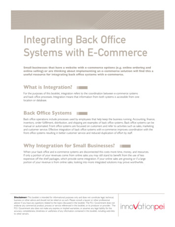 Integrating Back Office Systems With E-Commerce