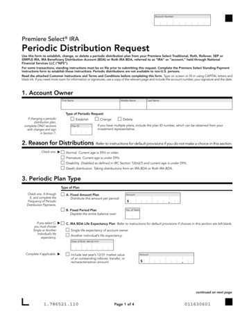 Premiere Select Periodic Distribution Request