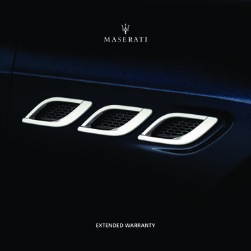 EXTENDED WARRANTY - Maserati
