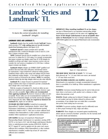 CertainTeed Shingle Applicator's Manual Landmark Series And TL 12