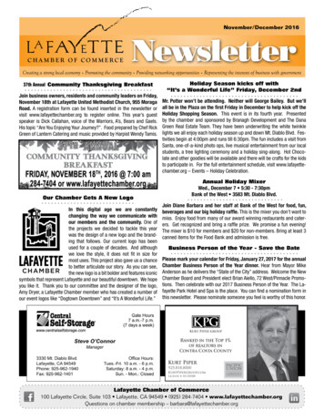 November/December 2016 Newsletter - Lafayette Chamber Of Commerce