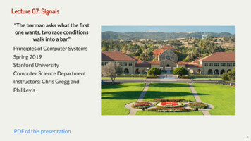 Lecture 07: Signals - Stanford University