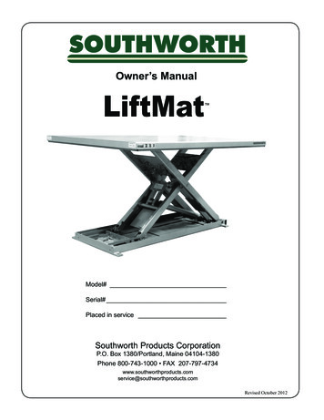 Owner's Manual LiftMat - Lift-tables 