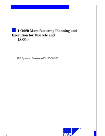 LO050 Manufacturing Planning And Execution For Discrete And LO050